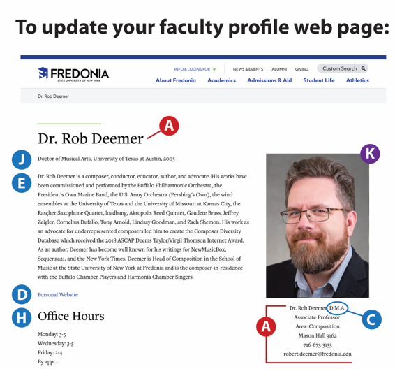 Update Faculty Profile for Dr. Rob Deemer.