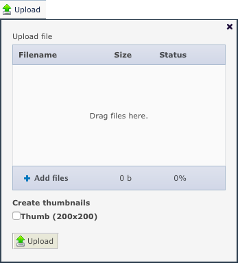 Upload files in File Manager