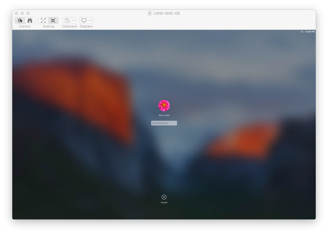 Apple Mac sign in screen with a flower as the main icon in the center
