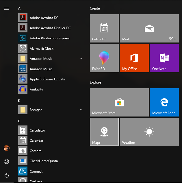 Windows 10 expanded search bar