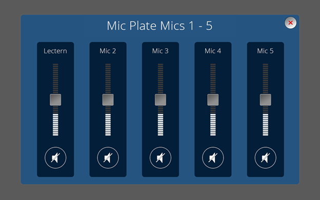 Mic Plate Mics 1-5 volume controls