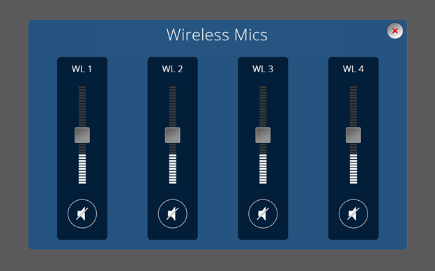 Wireless mic volume controls