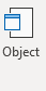 Object Button in PowerPoint with a half of a blue box inside a white box.