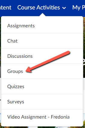 arrow pointing to Groups link