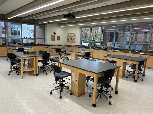 Back of the classroom with student lab stations.