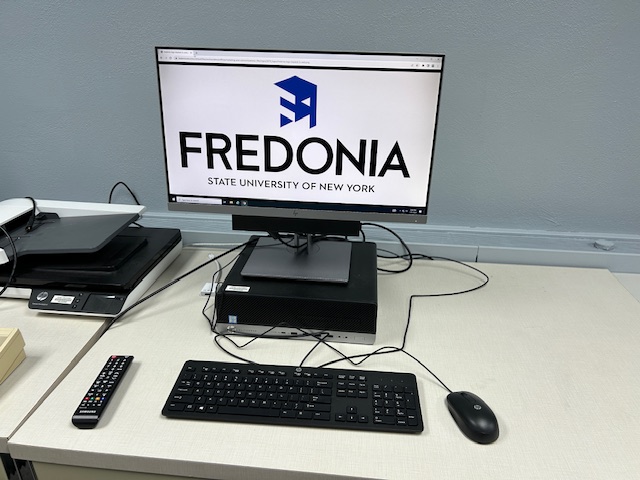 Conference room computer with a monitor