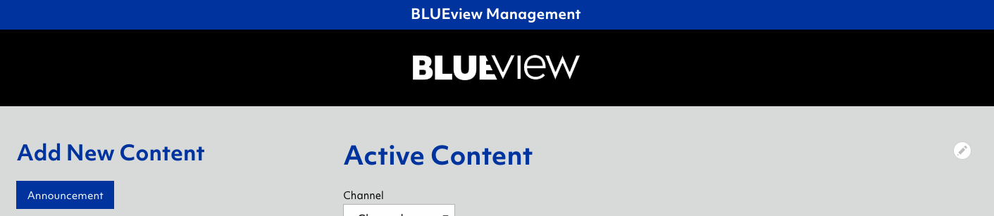 BLUEview management - editor view