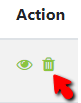In the Actions column click on the Trash icon to remove any status