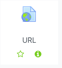 URL Button which has a globe next to a folded piece of paper