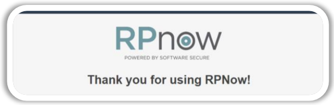 Thank you message from RPNow